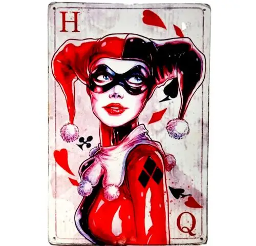 Illustriertes Quinn Vintage Metallschild „Spatter Poker Card Tin“