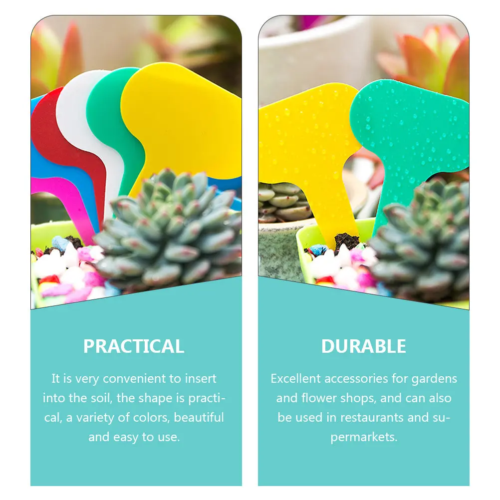 200Pcs T-Type Plastic Plant Tags Reusable Washable Plant Name Labels Mini Garden Markers for Flower Shops Nurseries