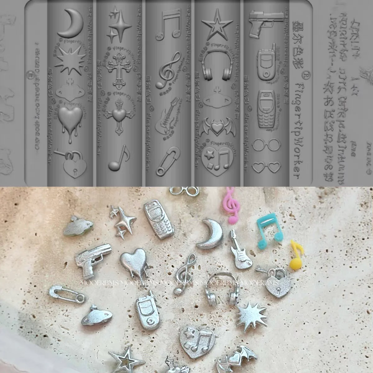 1pc 바로크 하트 프랑스 목걸이 보석 사진 프레임 3D 아크릴 네일 몰드 네일 장식 DIY 실리콘 네일 네일 제품