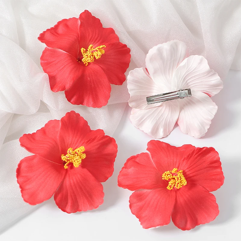 5/10 Stück 9,5 cm Böhmen Blumen Haarspangen Hawaii Braut Blumen Haarspangen Haarnadeln Haarspange für Strandparty Hochzeit Haardekoration – Detail 10