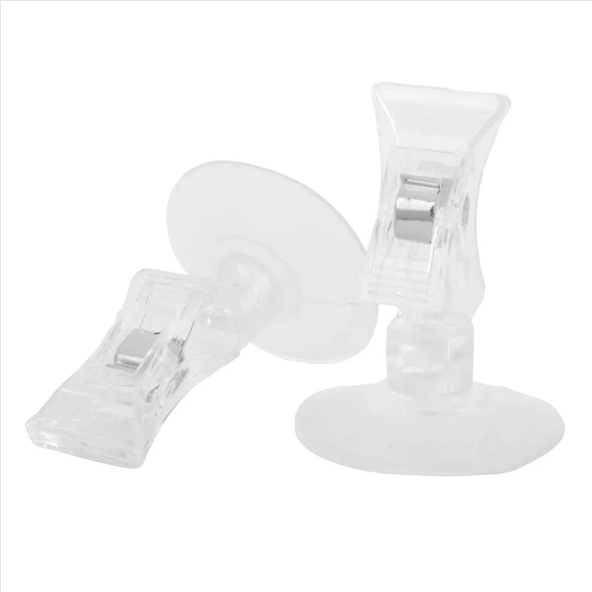 DT17 2 PCS 47mm Clear Plastic Wall Suction Cup Clip Clamp for Glass Tile Bathroom Kitchen 1-2kg Capacity