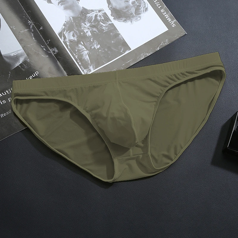 Men Transparent Bath Briefs Low-rise Super Thin Breathable Swim Trunks Soft Mini Swimwear For Indoor Pools Home Bathrooms image 5