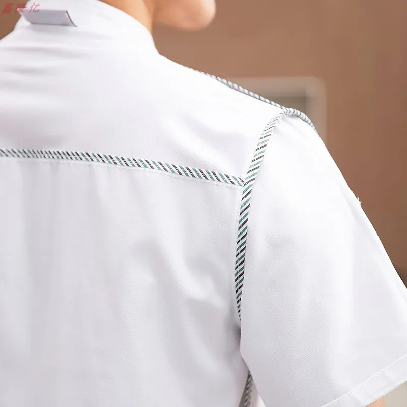 Summer Thin Breathable Mesh Short Sleeve Chef Jacket for Western Restaurant Steakhouse Hotel Catering Kitchen Workwear