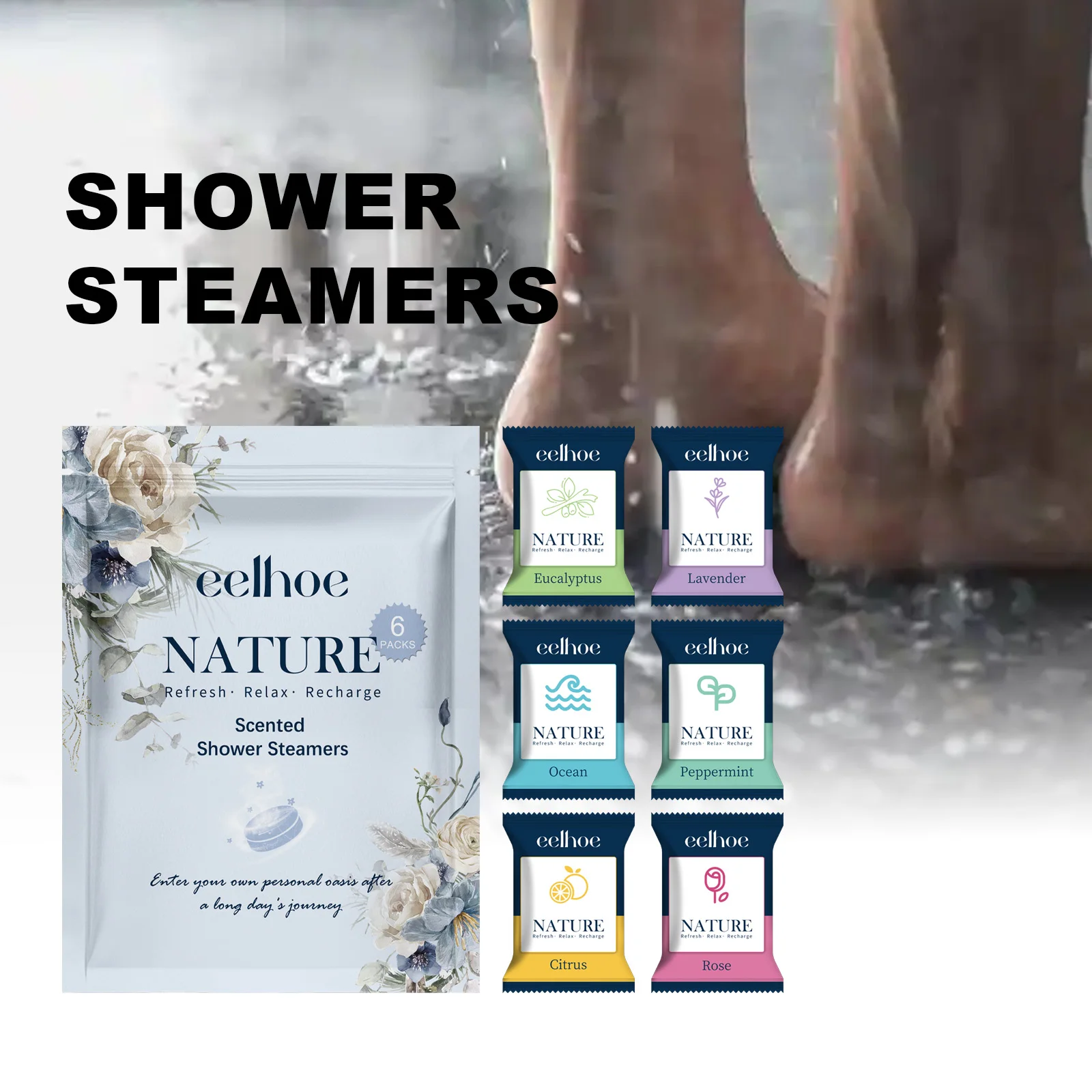

EELHOE Shower Steamer Tablet Nourishing Clean Dirt Eliminate Odor Relaxing Relieve Fatigue Moisturizing Shower Spa Bath Supplies