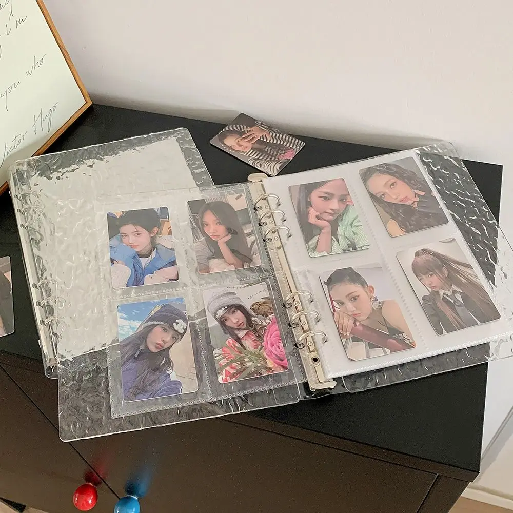 High Quality A5/A8 Photocards Holder Water Ripple Loose Leaf Design Idol Card Collection Binder Transparent Photo Album