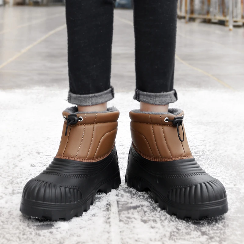 

New Windproof Warm, Fashionable, Solid Color, Simple Men's Anti Slip Shoes, Large Size, Simple Outdoor Walking Shoes Lightweight