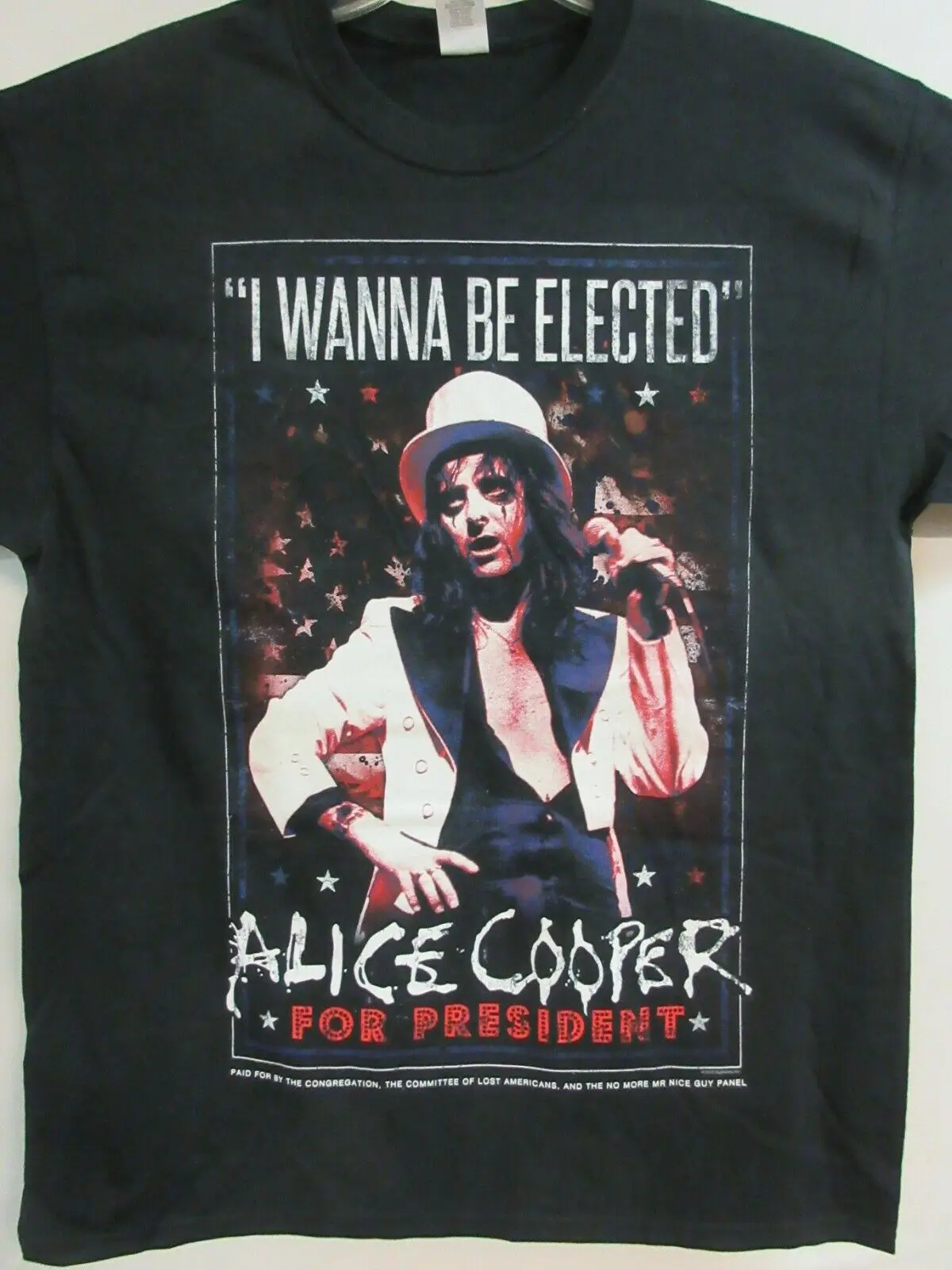 

ALICE COOPER OFFICIAL MERCH WANT TO BE ELECTED BAND CONCERT MUSIC T-SHIRT LARGE