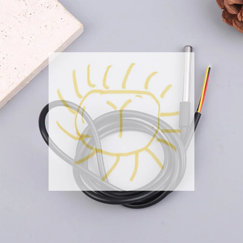 DS18b20 مقاوم للماء مغلف الفولاذ المقاوم للصدأ DS18B20 18B20 مستشعر درجة الحرارة مسبار درجة الحرارة طول الكابل 1 متر لـ Ard