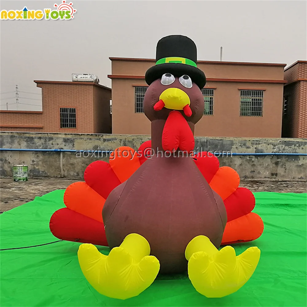 

Outdoor Giant Oxford Inflatable Thanksgiving Turkey Chicken Model For Advertising Decoration Yard With Air Blower Free Shipping