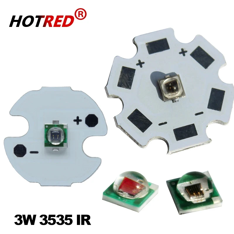 10 sztuk 3W 3535 EPILEDs podczerwieni IR 850NM 730NM 940NM wysokiej dioda led dużej mocy diody emiter z 8mm/12mm/14mm/16mm/20mm PCB