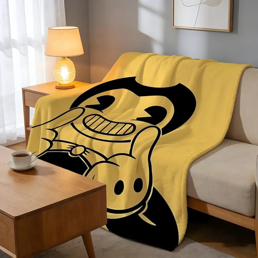 Throw High-Density Short Plush Blanket For Sofa Nap Air-Conditioned Room Soft Skin-Friendly Game Bendy And The Ink Machine