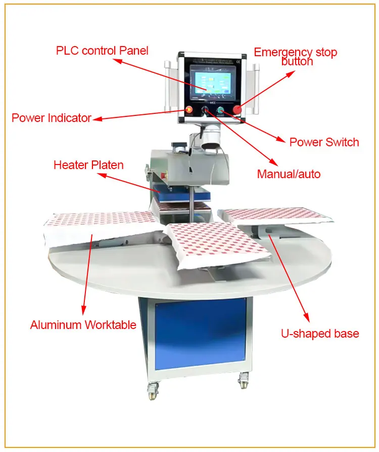 Carousel Pneumatic Semi Automatic 4 Station Heat Press Transfer Machine Sublimation Heat Press Machine For Tumblers