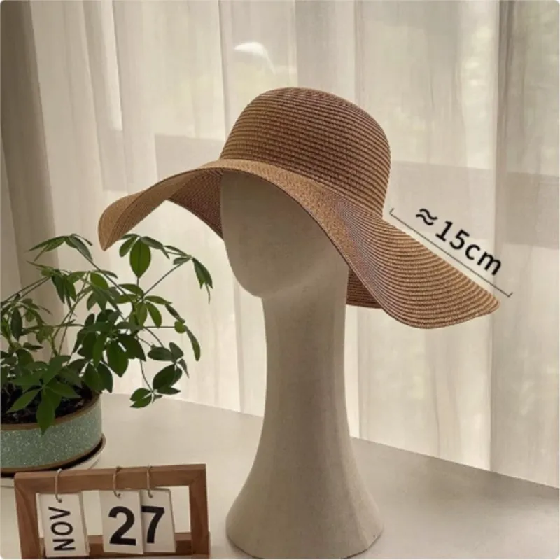 Large brim sun-protective hat foldable children's vacation and outing