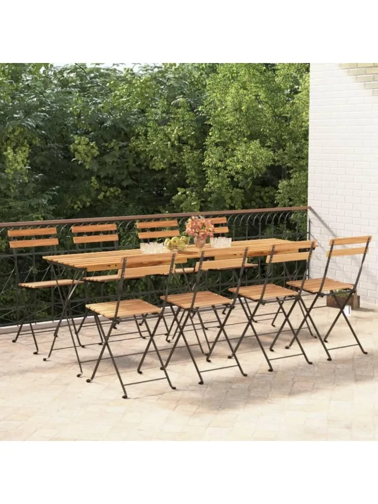 

Стулья для бистро, 8 шт., уличный стул из массива тикового дерева и стали, стул для кемпинга, садовая мебель для сада на открытом воздухе