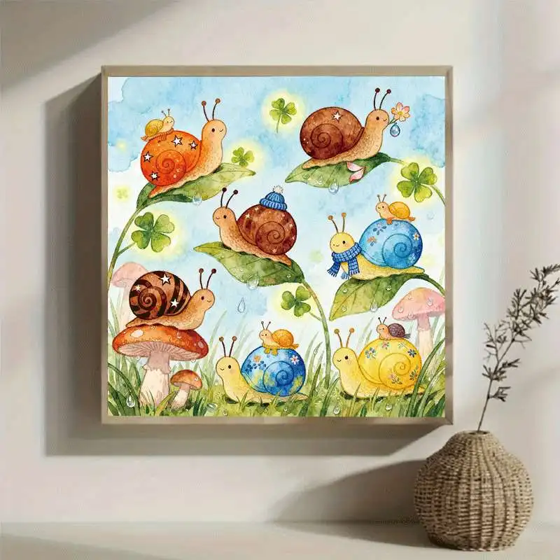 

500/1024PCS Paper Jigsaw Puzzles Cartoon Colored Snail and Clover Puzzle Modern Home Decor Gift Educational Toys for Kids