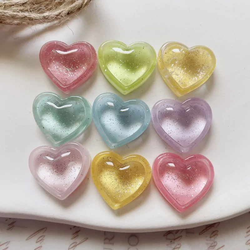 3pcs/set 20*17mm Lovly Shiny Transparent Heart-shaped Fridge Magnet Stickers Girl Supplies Home Room Photo Wall Bulletin Decor