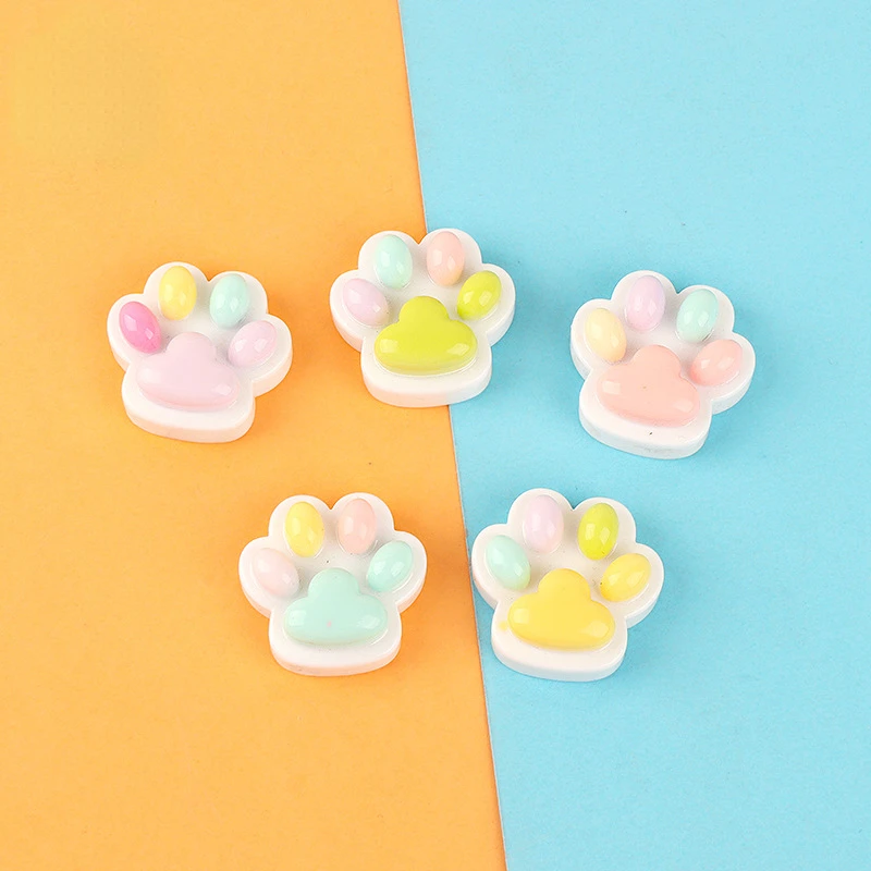 10pcs Kawaii Resin Mini Macaroon Cat Paw Accessories Miniature Embellishments Scrapbook Supplies Planar Flatback Diy Phone Craft