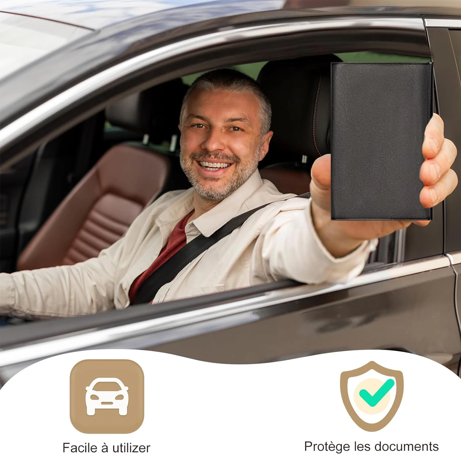 3 قطع من حزمة الجيب للبطاقات الرمادية وغطاء حماية التسجيل - حقيبة بلاستيكية شفافة لوثائق السيارات والدراجات النارية #5