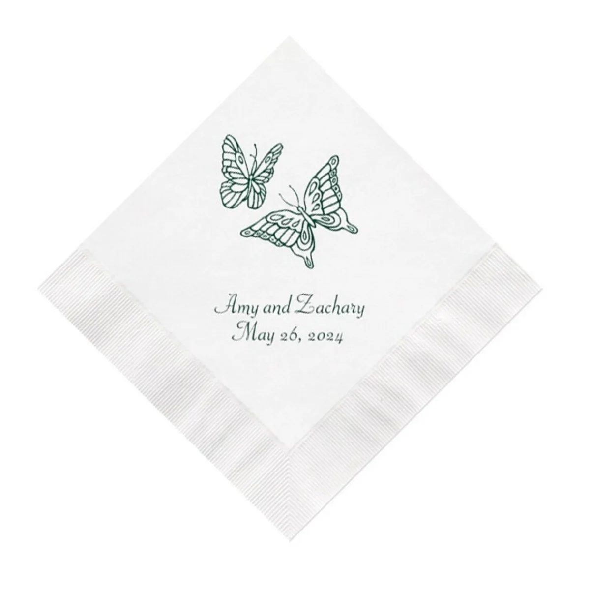 

50pcs Butterfly Wedding Napkins Personalized Butterflies Reception Supplies Summer Garden Cocktail Napkins