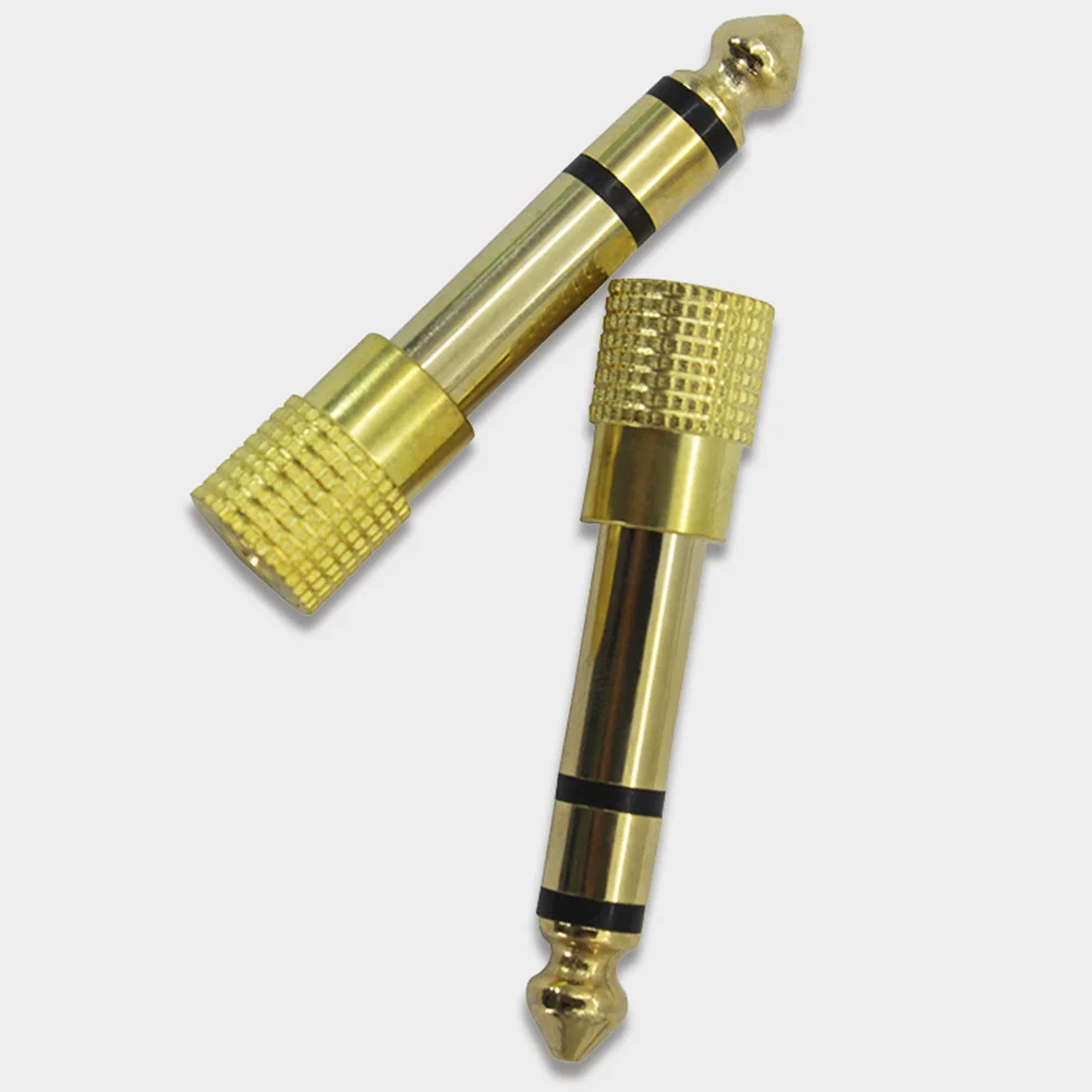 

2 Pairs 35mm to 65mm Audio Cable Adapter Headphone Jack Coupler Stereo Microphone Line Plug Speaker Adapter Male Female