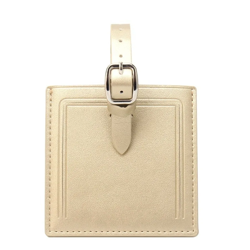 Square Leather Luggage Labels with Signature Paper Travel Suitcase Name Label Portable Universal Luggage Tag for Men Women