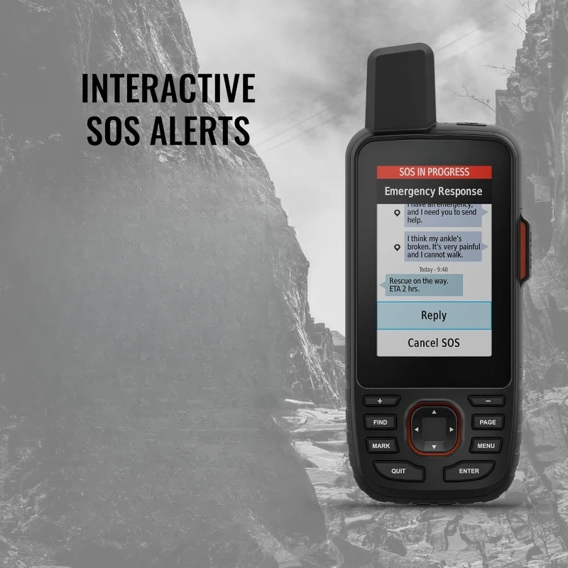 Rugged Hiking GPS Premium Handheld inReach Satellite Technology, Two-Way Messaging, Interactive SOS, Mapping Bundle