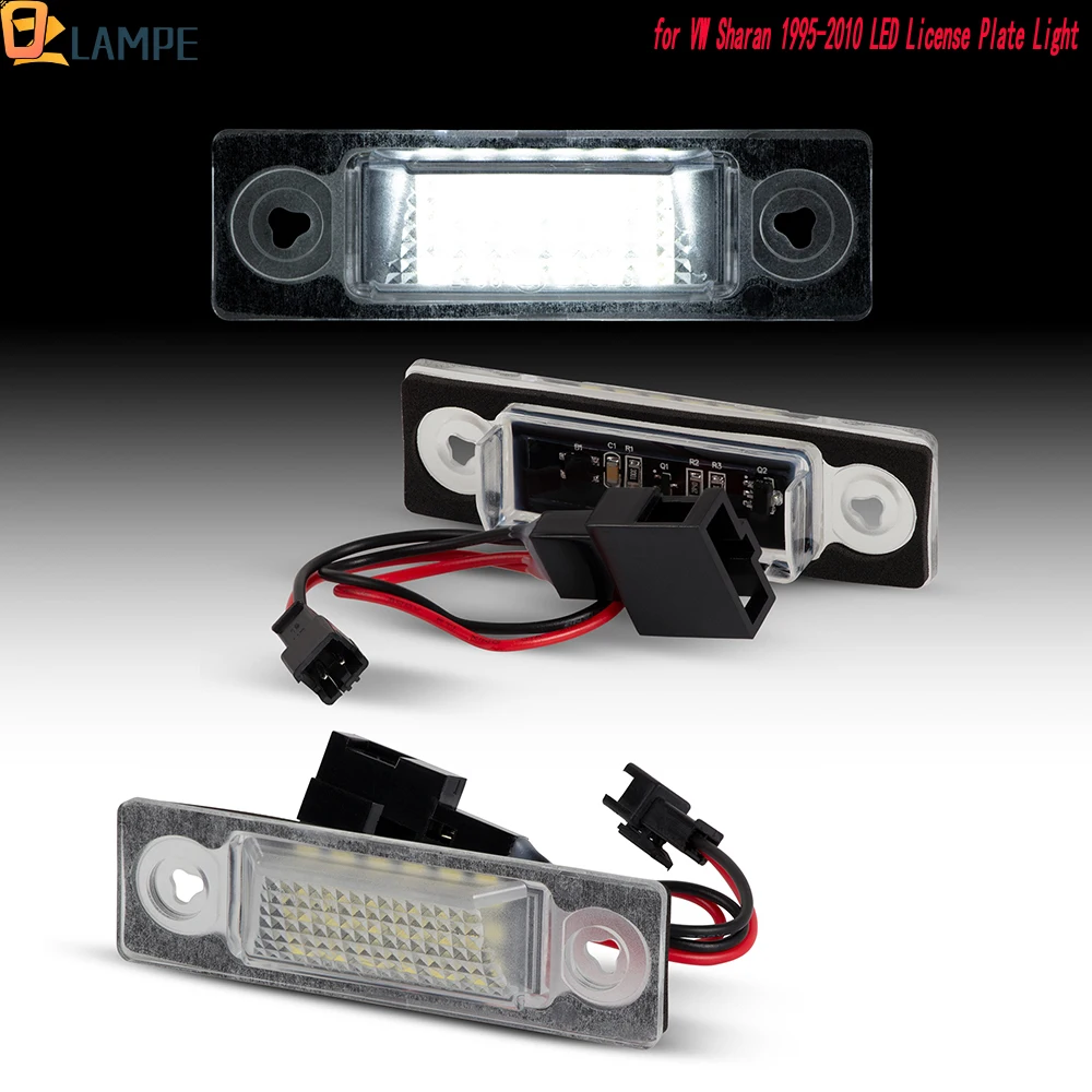 2PCS LED Number License Plate Lights Lamps For VW Sharan Ford Galaxy Seat Alhambra 1996-2010 White Error Free