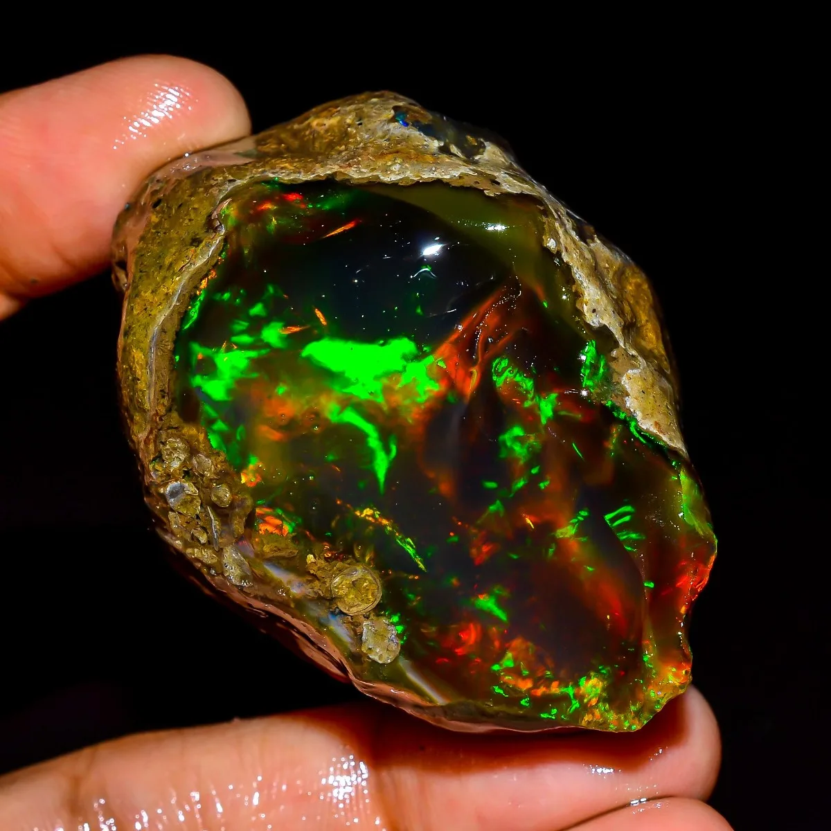 Opale éthiopienne naturelle brute AAA+ - Opale de feu à jeu de couleurs - Pierre précieuse pour la fabrication de bijoux - Pierre de collection sélectionnée aléatoirement