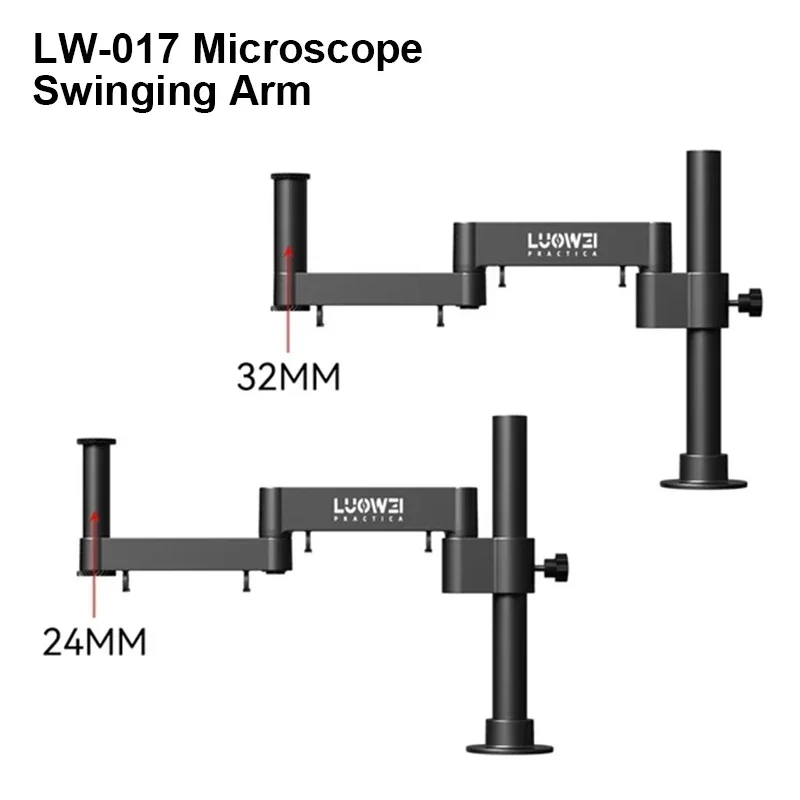 Luowei LW-017 Mikroskop-Schwenkarmhalterung, 360-Grad-Drehung, teleskopisch, faltbar, Metallhalterungsset für Reparatur und Inspektion