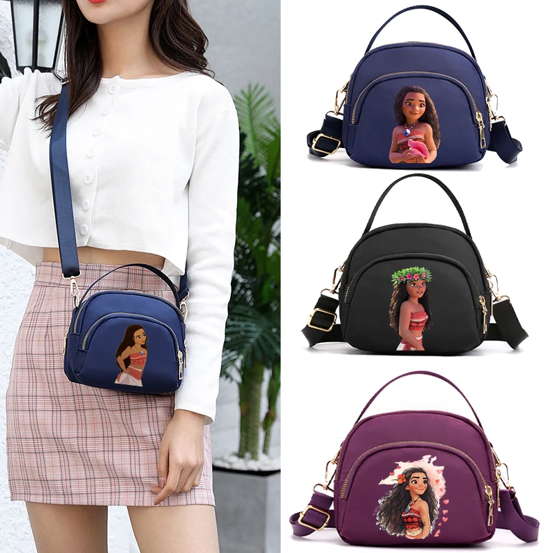 Disney Moana 2 Shoulder Bag for Women Anime Fashion Messenger Bag Students Commute Portable Phone Pouch Popular Handbag Gifts