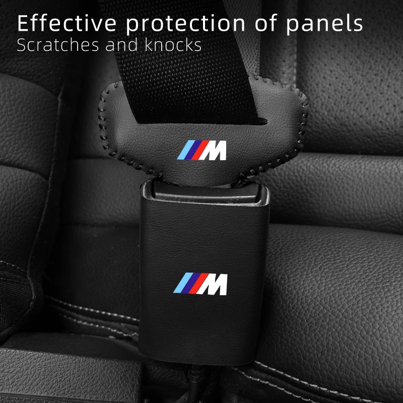 Protector de cinturón de seguridad de coche, Base de cuero con protección de hebilla para BMW X1, X2, X3, X4, X5, X6, X7, G20, G30, 6GT, E46, E90,