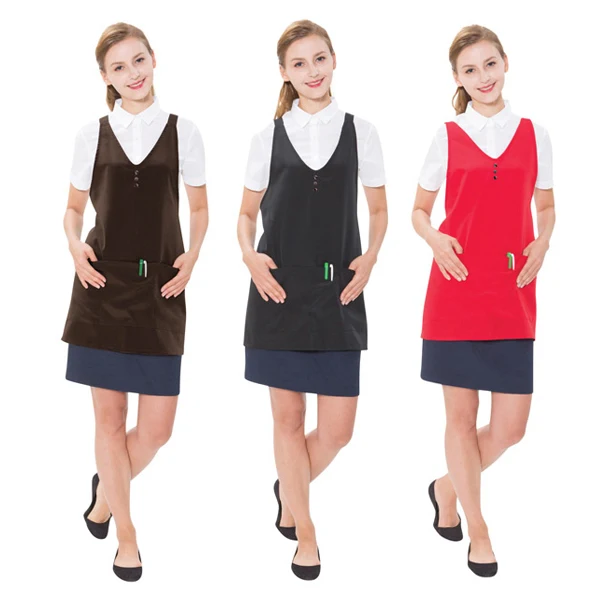 Vexes V Neck Hip Wrap Apron Clone PO-5112 Black