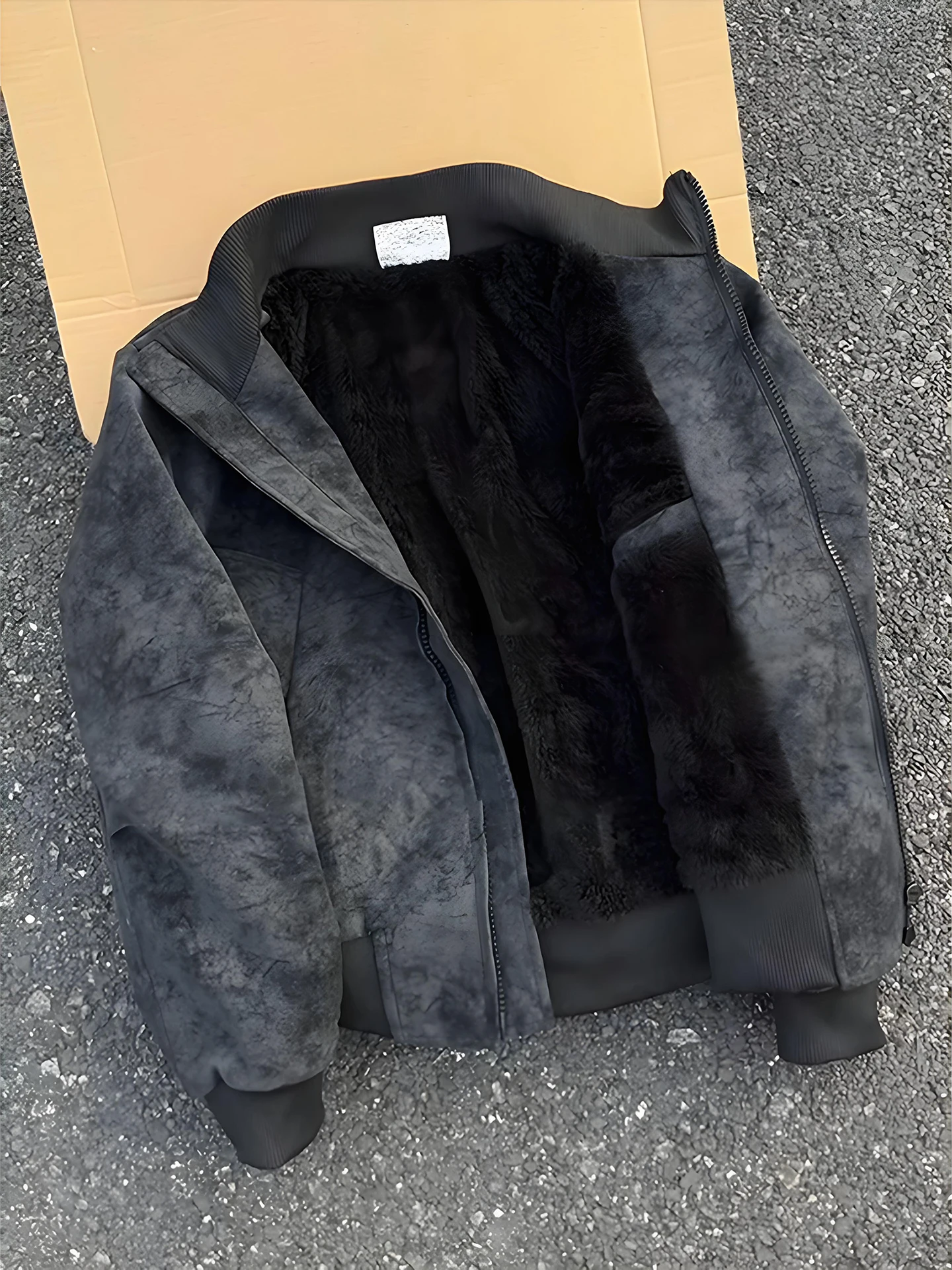 

Tie-Dye PU Leather Jaet Men's Winter Thiened Warm Cotton Coat American ort Sle Thiened Motorcycle Outerwear