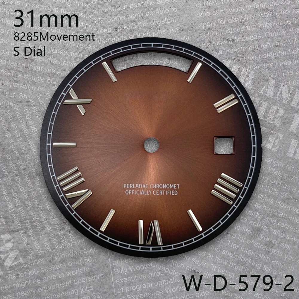 31mm Rome S Logo Day And Date Dial Suitable For 8285 Movement Sunburst High Quality Watch Modification Accessories