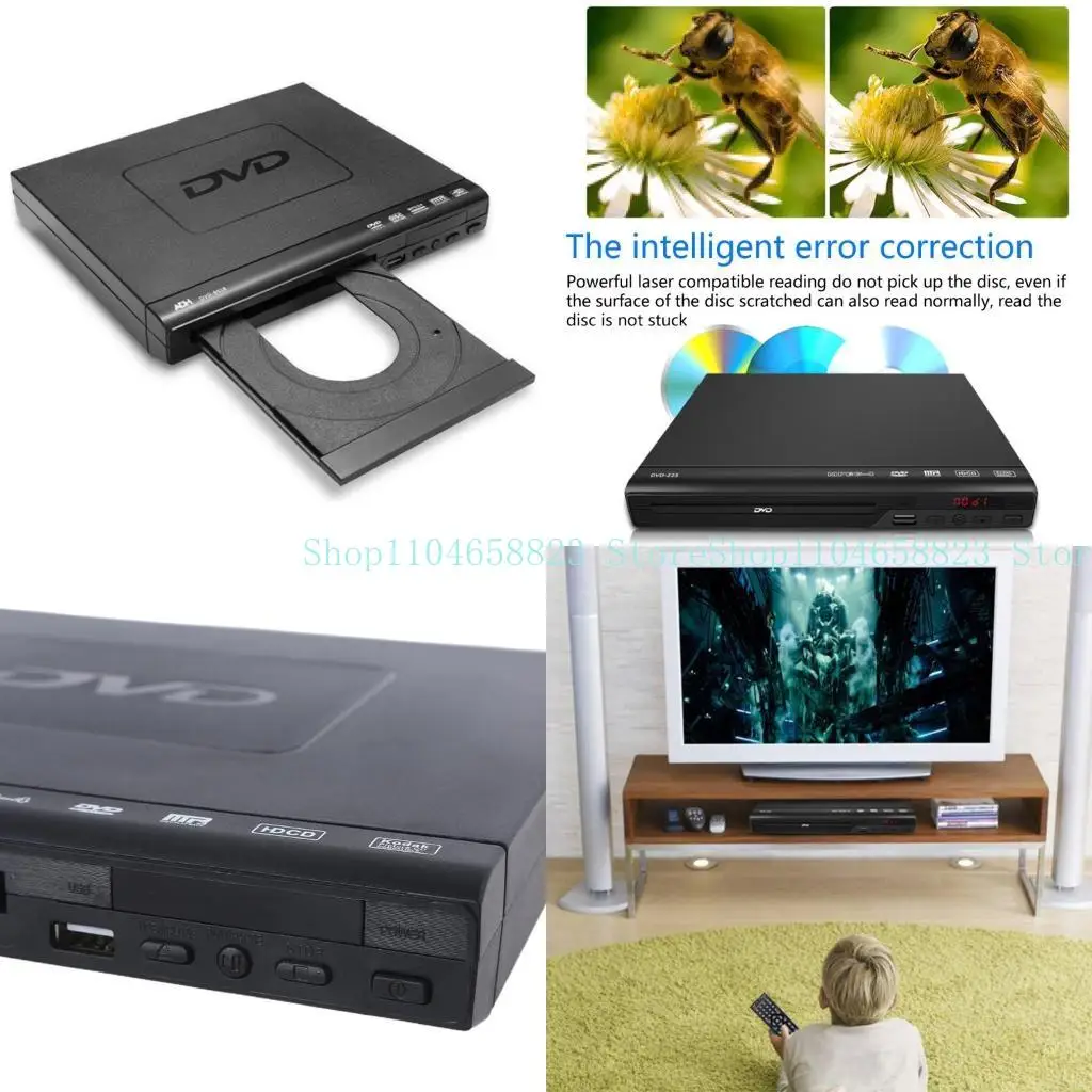 DVD-Player Upscaling 1080P All Region DVD-Player für Zuhause AV-Ausgang USB-Multimedia-Player-Funktion