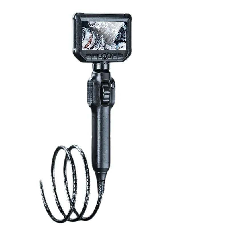 Videoskop endoskopowy dwukierunkowy S43 z możliwością obracania, 8mm, wodoodporny IP67, z oświetleniem LED, endoskop przemysłowy z ekranem 4,3 cala