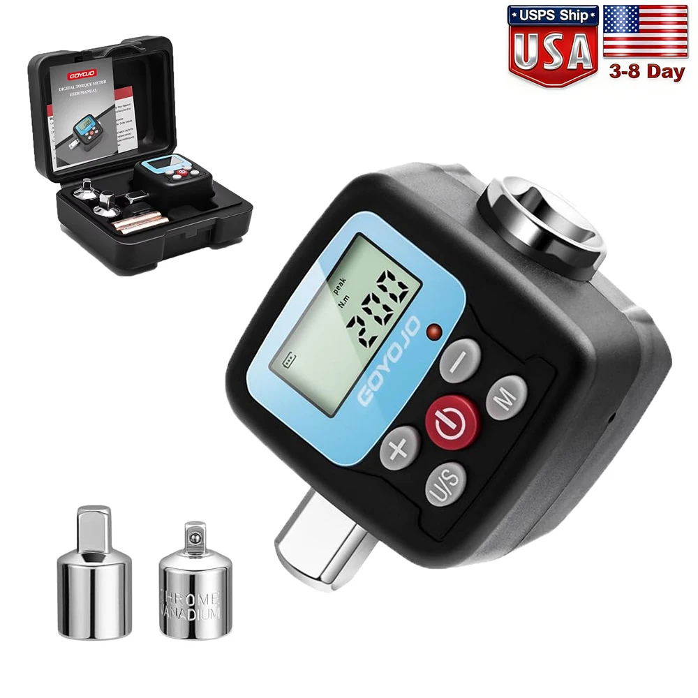 GOYOJO 1/2-Zoll Digitaler Drehmomentschlüssel-Adapter, Elektronischer Drehmomentwandler mit Digitalanzeige, 1/4-Zoll, 3/8-Zoll Adapter für Autos