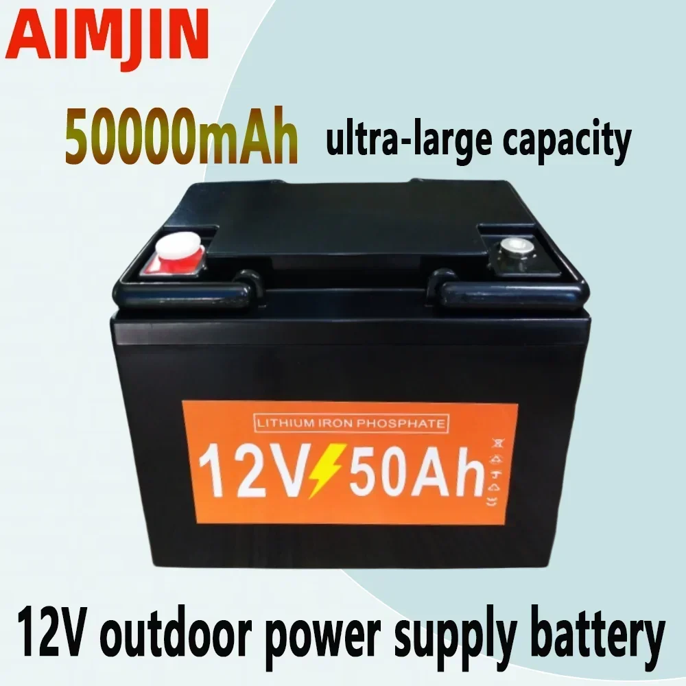 

12V 50Ah Rechargeable LiFePO4 Battery Pack with high capacity and power suitable for outdoor portable backup power supply