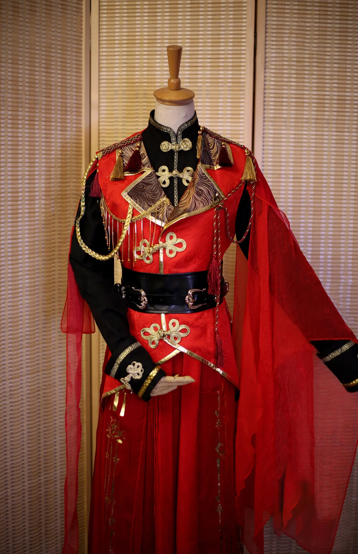 Anime Heaven Official's Blessing Hua Cheng Cosplay para hombres y mujeres, ropa china Han, cinturón, accesorios, conjunto completo, vestido de novia rojo