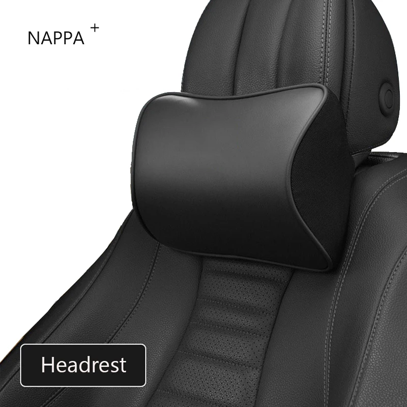 NAPPA Leather Car Neck Pillow For Audi Memory Headrest Rest Support Lumbar Cushion Support Interior Decoration Car Accessories