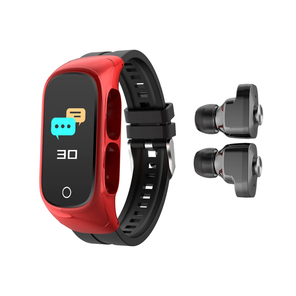 Whoesale Newest N8 Smart Bracelet With Earbuds Heart Rate BT Calling Smart Watch Earphone 2 in 1 Wearable Devices