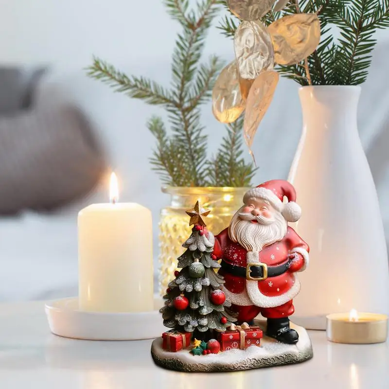 

Santa Claus Statue Resin Santa Claus Decorative Figurine Santa Claus Christmas Tree Decorative Holiday Figurine For Mantle