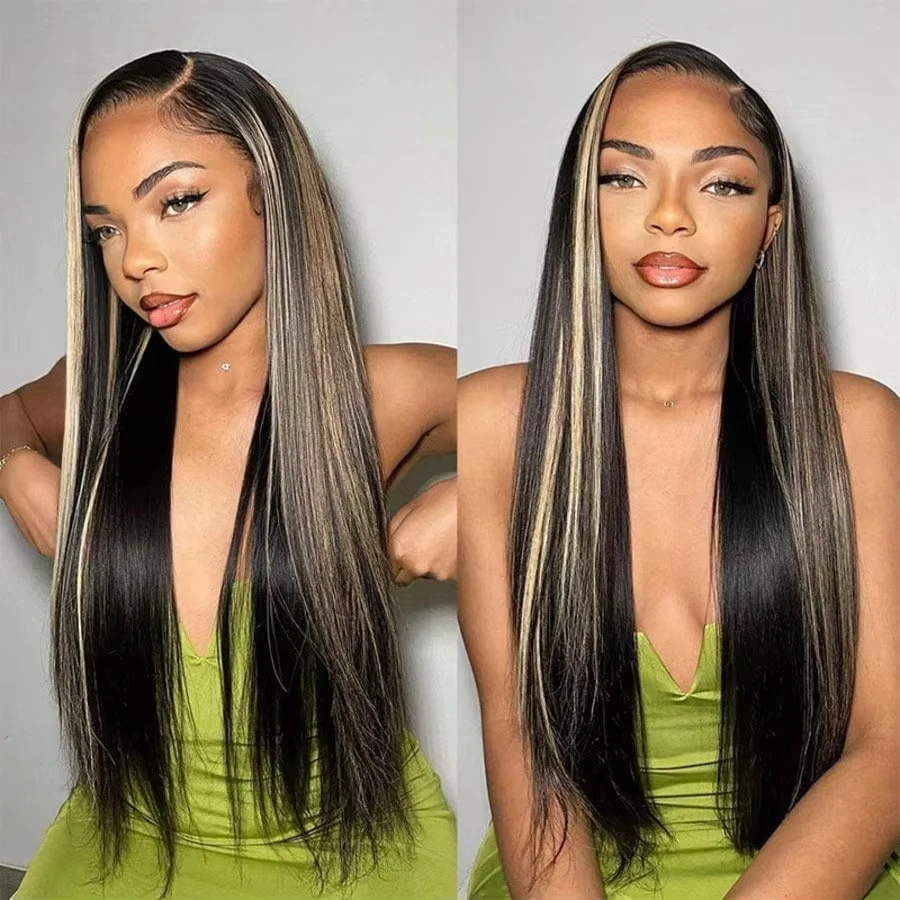 

Real 200% 1B/27 Highlight Hd Lace Wigs Bone Straight 13x4 HD Lace Front Human Hair Wigs Brazilian Colored Lace Frontal Wig Women