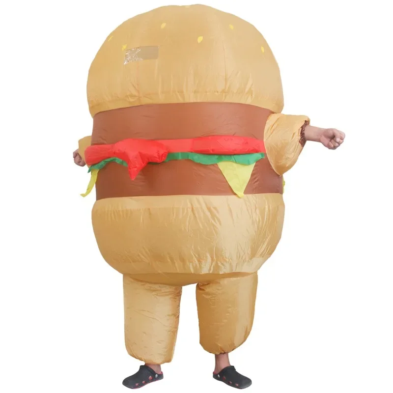 French Fries Hamburger Inflatable Costume Food Mascot Cosplay Festival Stage Performance Clothes Party Atmosphere Props New