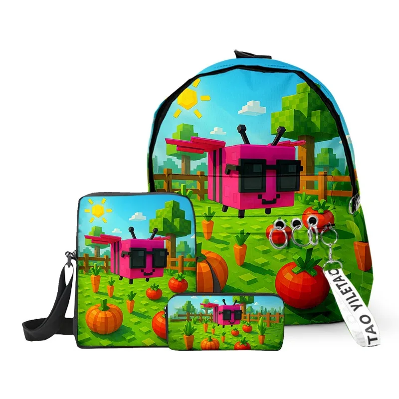 

New Roblox Grow A Garden Creative Cartoon Primary Secondary School Students Schoolbag Backpack Pencil Case Shoulder Bag 3pcs/set