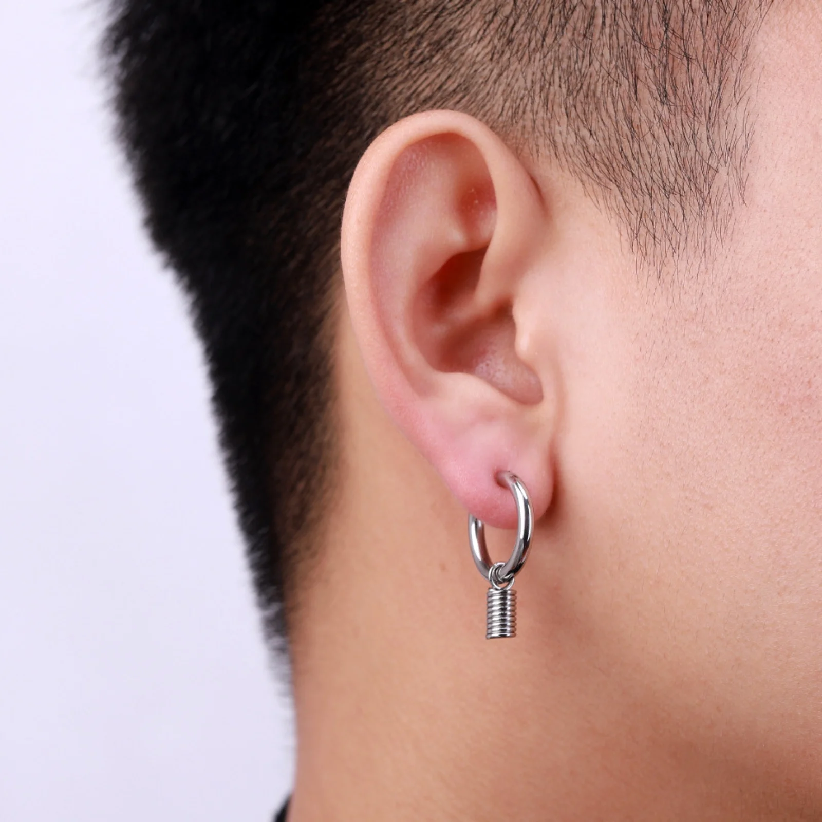 1 Pair Crosses Star Geometric Vintage Stainless Steel Round Small Hoop Earrings for Man Woman Teens Gift Jewelry Y2k Accessories