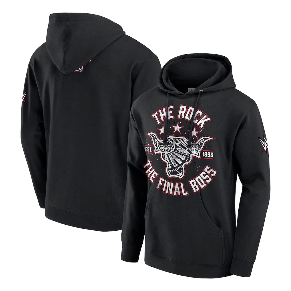 Sudadera con capucha negra The Rock The Final Boss para hombre, ropa con estampado Unisex de ocio, Top negro