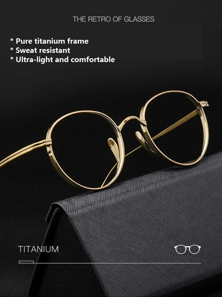 Japanese Handmade Titanium Ultralight Glasses Frame KMN113 Retro Oval Round Men Women High Quality Designer Eyeglasses Frames