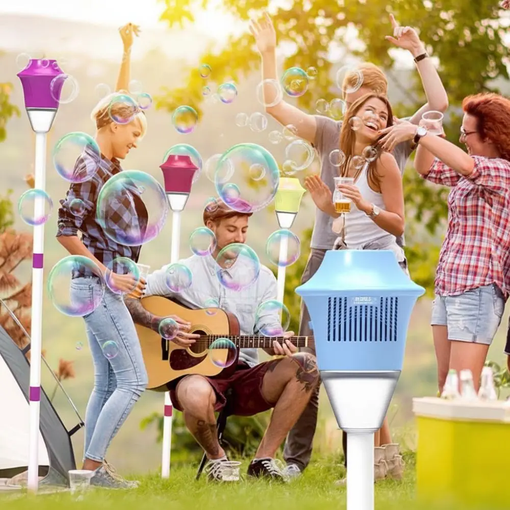 صانع الفقاعات العمودية آلة فقاعات الوقوف الأوتوماتيكية بالكامل مع الضوء والموسيقى آلة فقاعة ضوء الشارع للأطفال صابون الفقاعات