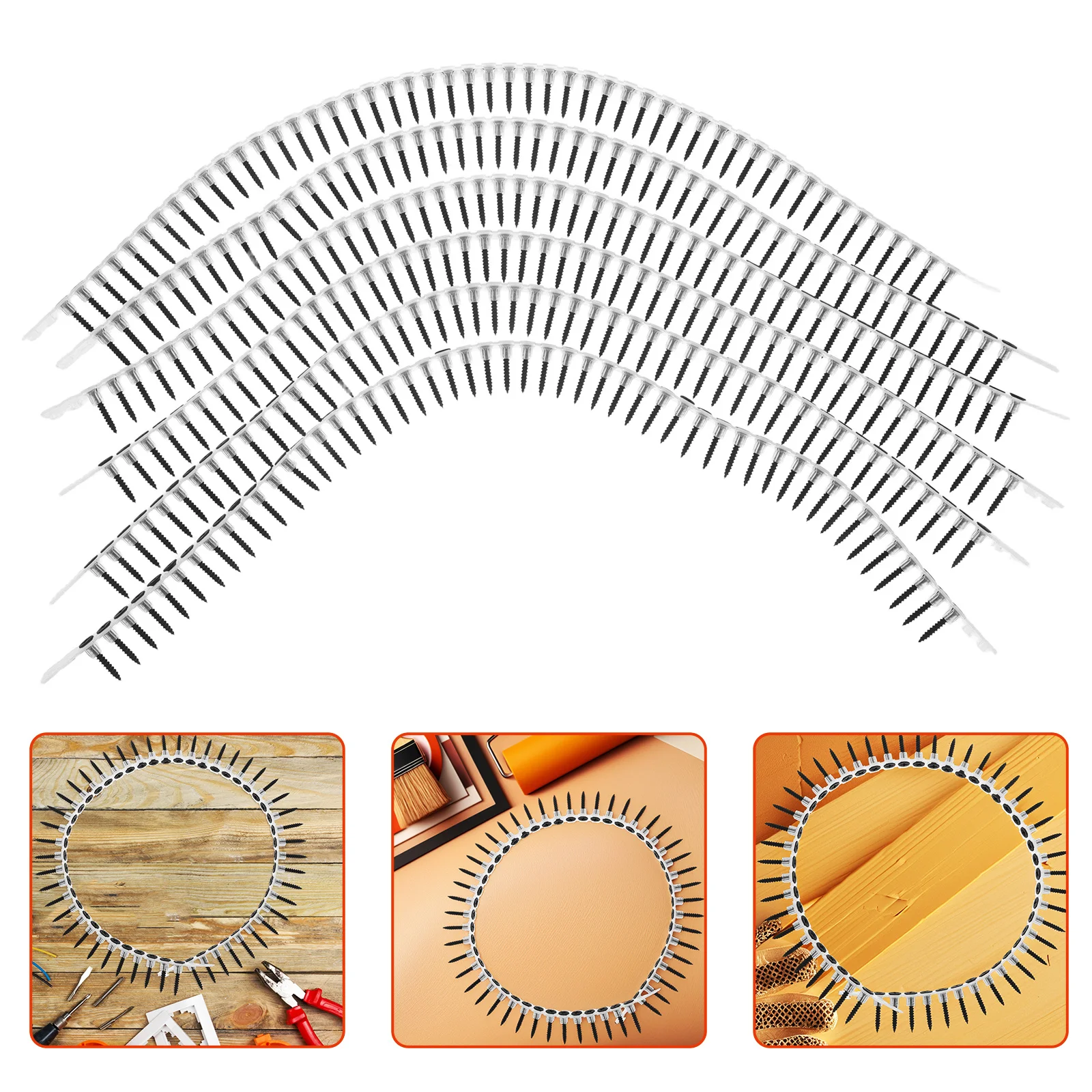 

1000Pcs Plastic Collated Drywall Screws Heavy Duty Self Tapping Woodworking Renovation Wall Anchors Picture Frame Hanging Nails